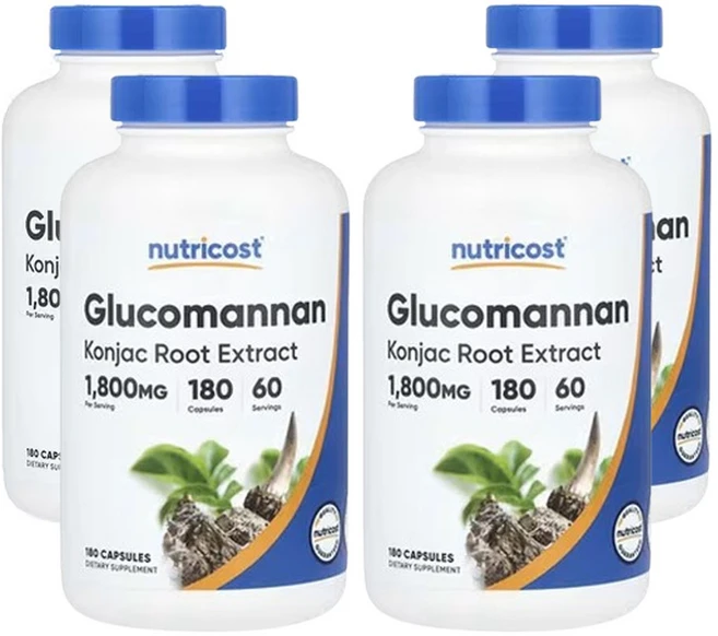 뉴트리코스트 글루코만난 곤약 뿌리추출물 1 800mg 180캡슐(1캡슐당 600mg), 4개, 단품, 180정 - 쿠팡