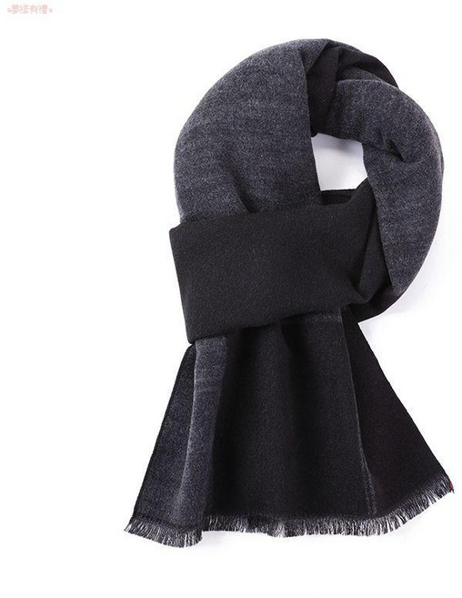 老人男士圍巾冬季保暖, 黑色, 1個