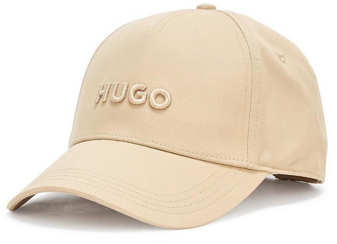 HUGO 남성용 빅 로고 면 야구 모자 브라운스톤 베이지 단일 사이즈