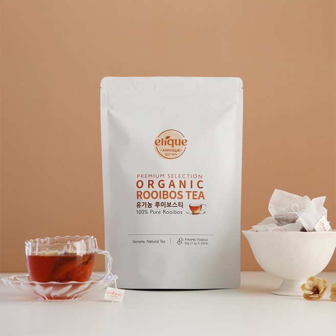 엘리크 유기농 루이보스티 50티백 60g / 무카페인 허브티 / 임산부차 / 무농약, 1개, 50개입