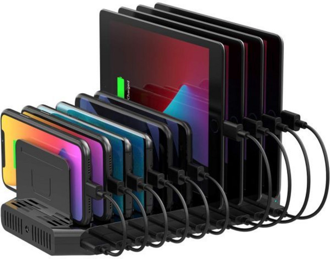 Unitek 유니텍 USB 충전 스테이션 10포트 충전독 블랙, 60W+10 Port/ Black, 60W-10ports