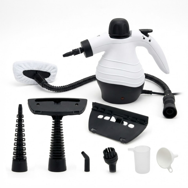 PONTE 독일 다기능 스팀청소기 핸디 고압, 화이트, PVC-4809