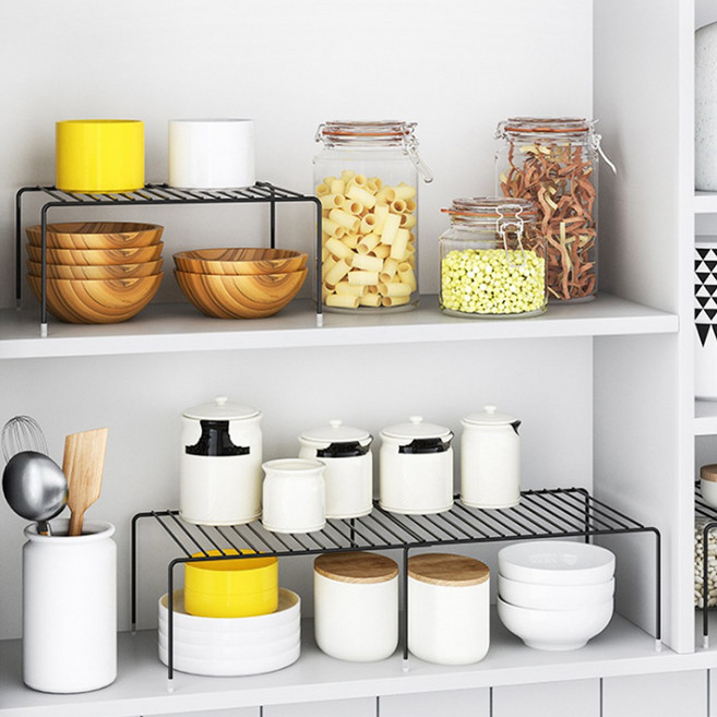 다용도 주방 부엌 싱크대 선반 수납정리대 그릇 수납 다용도실선반 베란다 다용도선반 공간창조 다용도선반 정리함, 02)블랙, 1개