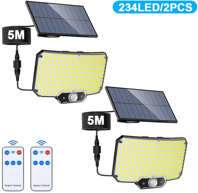 외부 모션 센서에 대 한 234/280 LED 태양 조명 홍수 전원 보안 자리 벽, [06] 234 LED 2PC