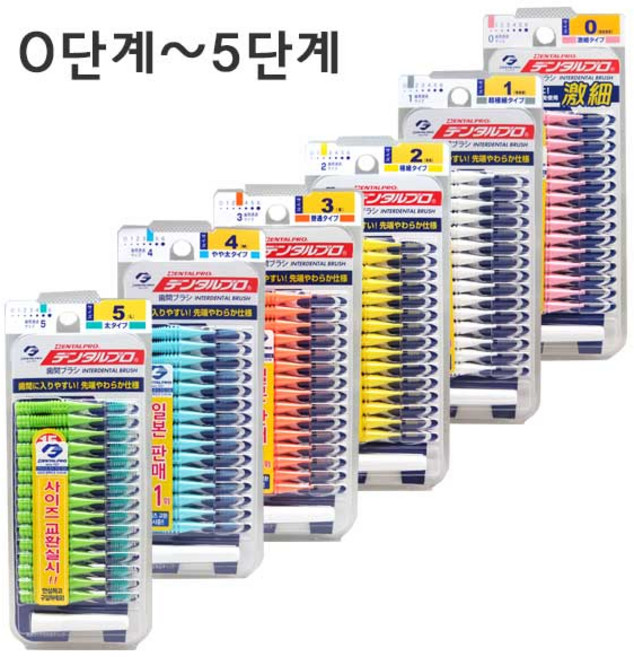 덴탈프로 치간칫솔 I자형 15P/0단계/1단계/2단계/3단계/4단계/5단계(택일), 0.8mm, 15개입, 1개