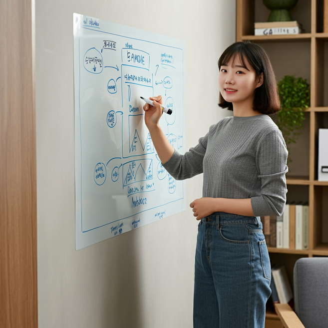 특허 받은 붙이는 화이트보드 3초 탈부착 특대형 메모 시트지