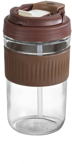 PANGDUNDUN 隨行玻璃咖啡杯, 棕色, 1個, 550ml