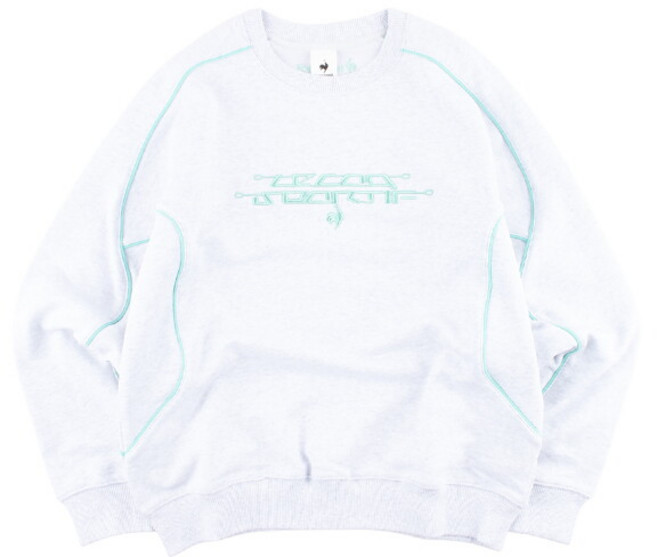 [엄브로] 르꼬끄 오버핏 파이핑 로고자수 맨투맨 QQ123LFS21 WMG