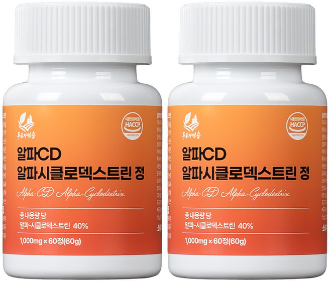 푸른자연숨 미국 순도98% 알파CD HACCP식약청인증 알파시클로덱스트, 2개, 60회분