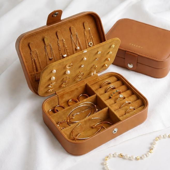 데이버스 2단 오픈형 악세사리 보관함, 1개, 브라운