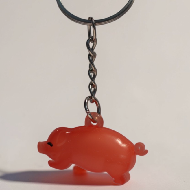 제리오 자외선 변색 키링 5종 동물 키링 가방 키홀더, 1개, 돼지