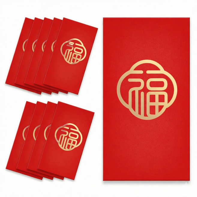 스마트이더 돈봉투 선물 설날 돈봉투, 10개, 다홍색(엠블럼형)