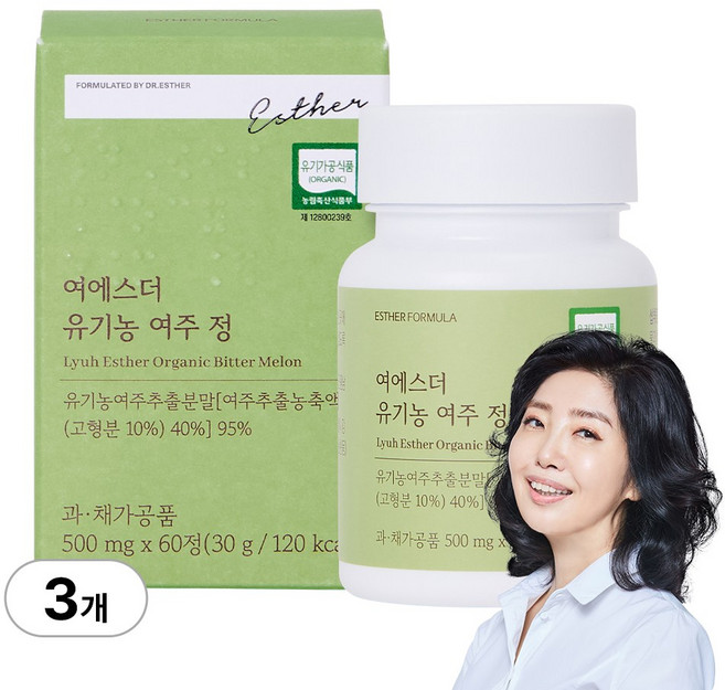 [본사직영] 여에스더 유기농 여주 정 국민영양 프로젝트, 3개, 60정