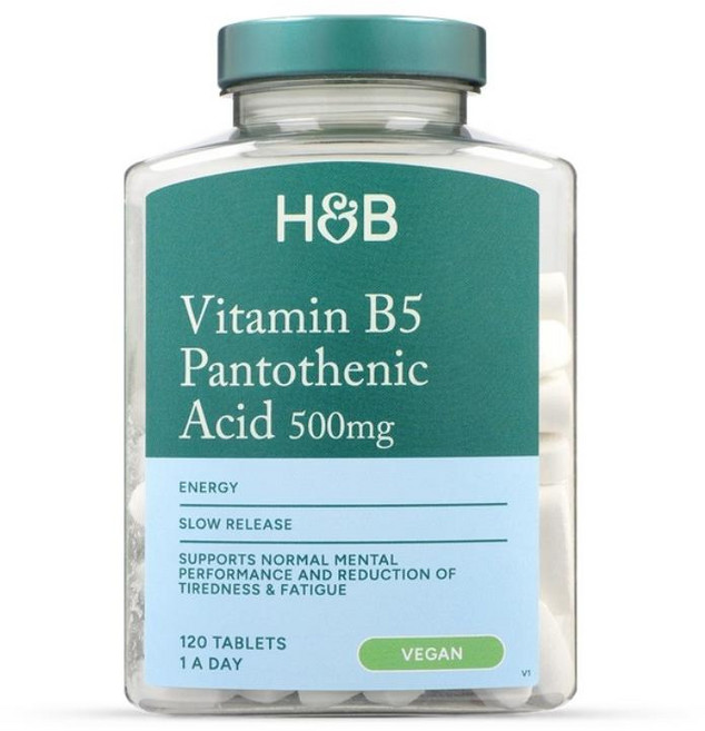 홀랜드앤바렛 비타민B5 판토텐산 500mg Holland & Barrett Vitamin B5 Slow Release, 1개, 120정