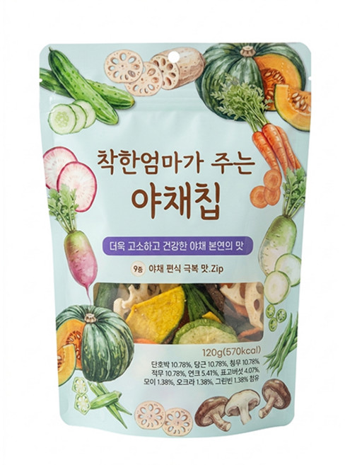 바삭한 동결건조 야채 믹스칩 120g, 3개