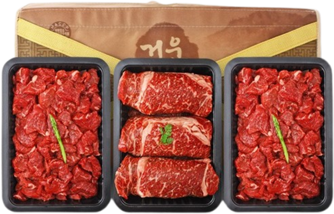 [해담한우] 1등급 한우 구이정육세트 3호(등심500g+국거리500gx2), 1개