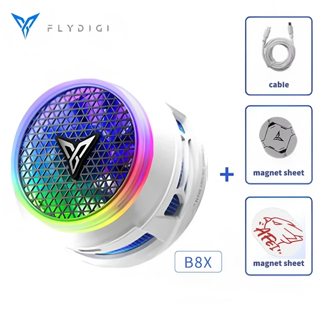 Flydigi B8X 30W 자기 전화 쿨러 Apple Huawei Iphone 용 반도체 팬 얼음 냉각 오버 클로킹 게임, 03 Add Magnetic Sheet