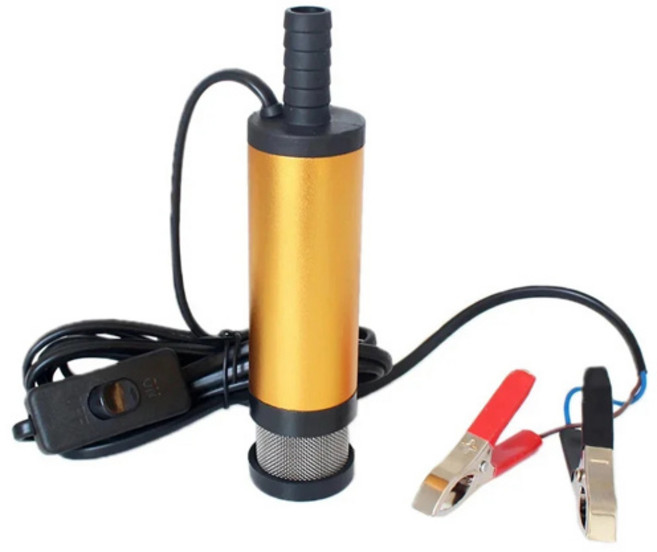 스테인리스 스틸 쉘 디젤 오일 전기 수중 펌프 12 볼트 12 V 24V DC 연료 이송 펌프 분당 12L 38mm, 6) Clip Yellow - 24V