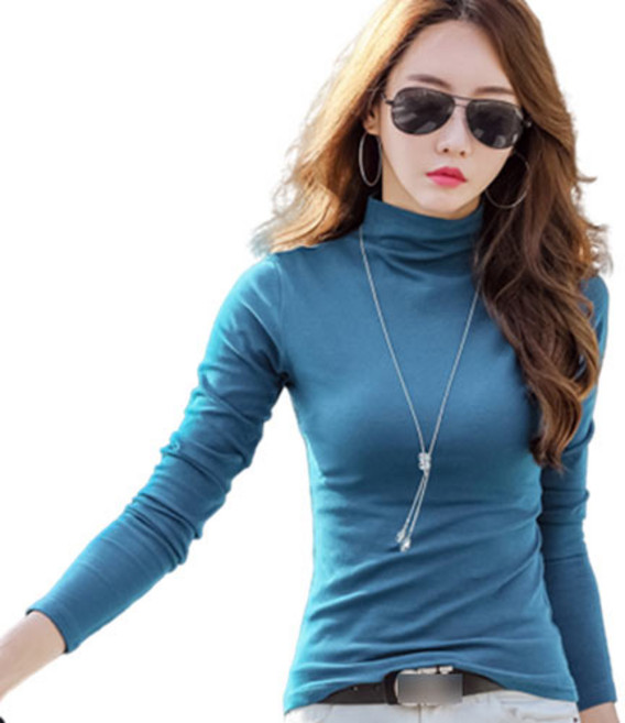 COOREENA NO-33 여성폴라티 여성티셔츠 여성 폴라티셔츠 여성폴라니트 여성폴라 목폴라티 폴라티셔츠여성목티 여성목폴라 반폴라티 여성스판티 슬림핏 면티 여성가을티 여성겨울티