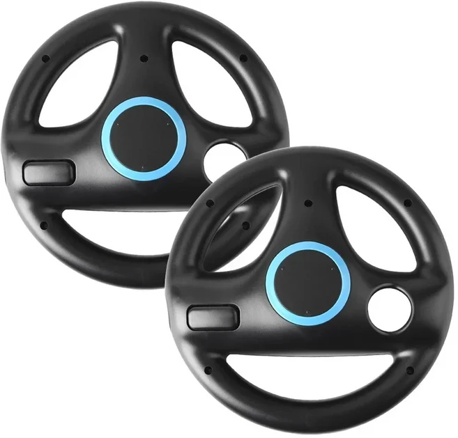 Wii 콘솔 용 새 세트 모션 플러스 리모컨 Nintendo U 게임 제어용 스티어링 휠이있는 무선 패드, 25 black 2pcs