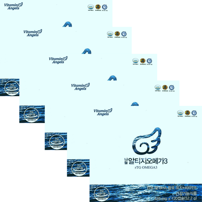 비타민엔젤스 나눔 알티지 오메가3 435mg x 120캡슐 x 5박스 10개월분