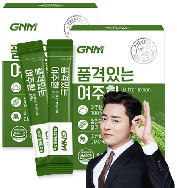 GNM 품격있는 국산 여주환 스틱(여주분말 가루 100%), 60g, 2개