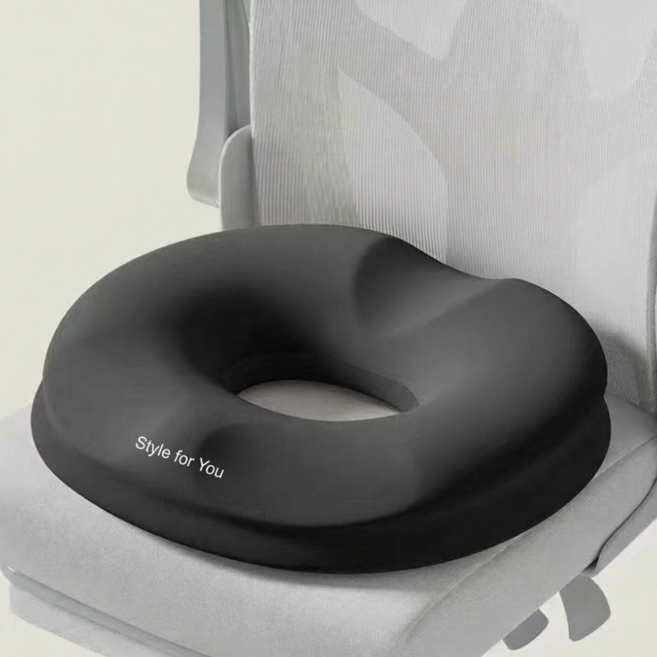 스타일포유 메모리폼 산모 치질 도넛방석, 블랙, 1개