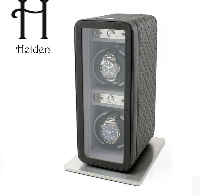 [Heiden] 하이덴 모나코 더블 와치와인더 HD020-Black Leather 명품 2구 시계 보관함 배터리 겸용 신형