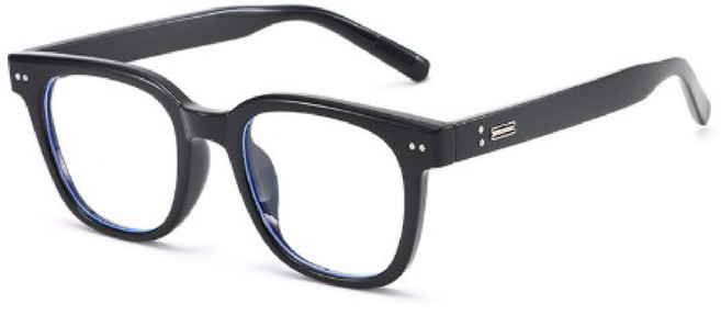 도미노스토리 뿔테안경 블루라이트차단 여자 남자 투명 초경량 안경테 검정 하드 안경케이스 극세사 안경닦이