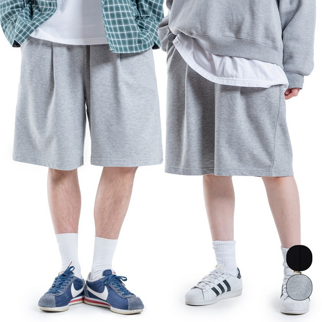 맥스모어 버뮤다팬츠 원턱 와이드 트레이닝 반바지 6부