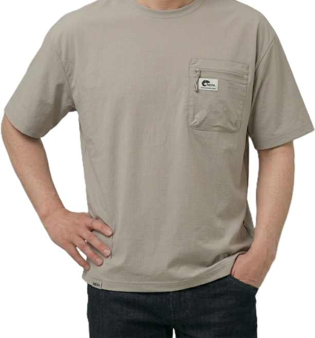 네파 남자반팔티 티셔츠 우븐 반팔티셔츠 모아렌 파우치