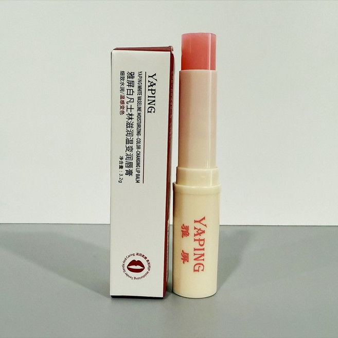 YAPING 凡士林變色護唇膏, 1個, 新YAPING白凡士林溫變唇膏, 3.2g, 粉色