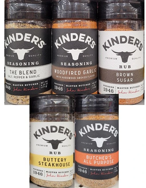 KINDER'S 킨더 시즈닝 (더 블렌드117g 우드파이어드 갈릭170g 브라운 슈가142g 버터리 스테이크하우스156g 부처스 올 펄포우즈170g) /5종 택1/미국, 2.우드파이어드 갈릭170g, 117g, 1개 - 쿠팡