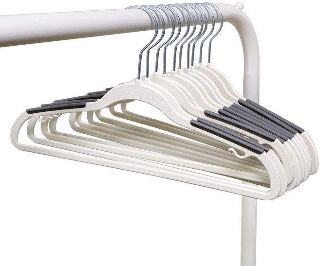 화이트래빗 디자인 논슬립 옷걸이 아동용 화이트 + 그레이(어깨패드), Gray + White, 20개