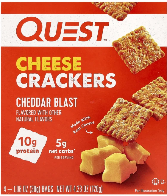 지금 곧 품절됩니다 Quest Nutrition 치즈 크래커 체다 블라스트 4봉지 개당 30g(1.06oz) 서둘러주시면 감사하겠습니다, QuestNutrition치즈크래커체다블라스트4봉지개당 - 쿠팡