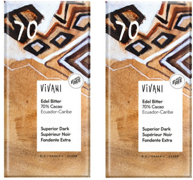 비바니 유기농 다크 70% 초콜릿 100g 10개 1박스, 80g, 2개