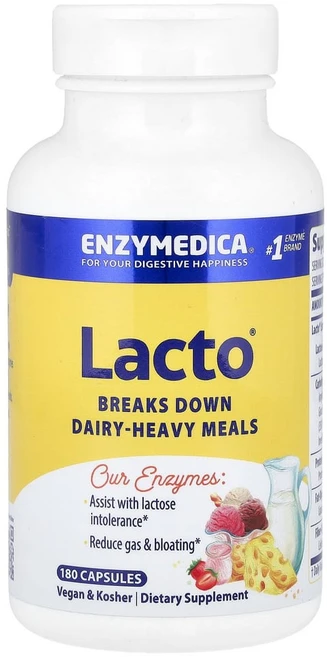 엔자이메디카 Lacto® 180 Capsules, 180정, 1개 - 쿠팡