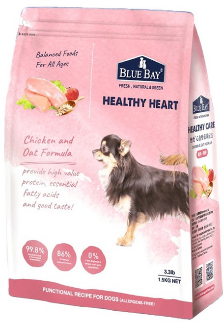 倍力 Blue Bay S30 雞肉燕麥 心血管保健配方 狗飼料 1.5kg 低敏全齡犬 台灣在地製造, 7.5kg, 1個, 血液循環