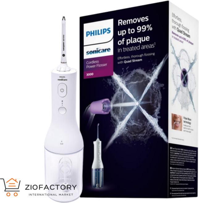 필립스 소닉케어 무선 파워플로서 3000 구강세정기, HX3826/31, 화이트