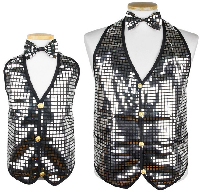 파티짱 반짝이 조끼 실버 웨이터 스팽글 무대 의상