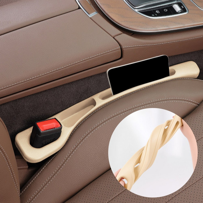핏코드 전차종 호환 빈틈없이 수납 차량 틈새쿠션 2P, 1세트, 베이지