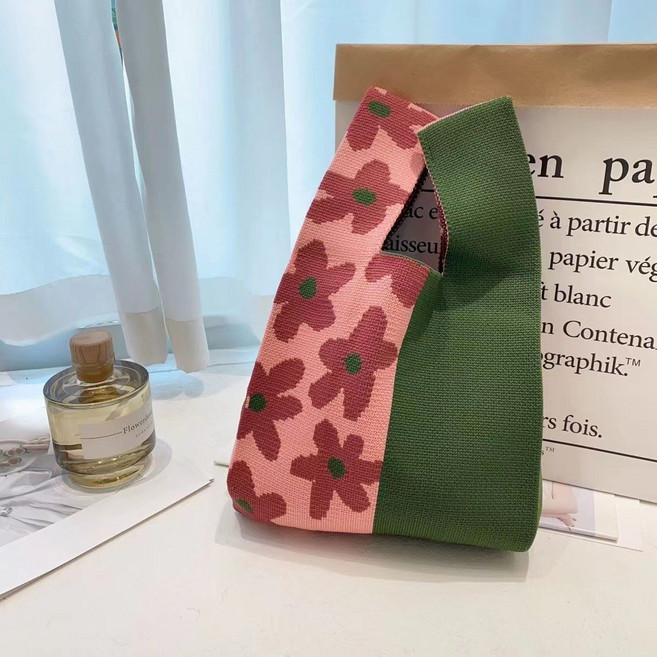 셀루앙드 플라워 니트 미니 손가방 토트백