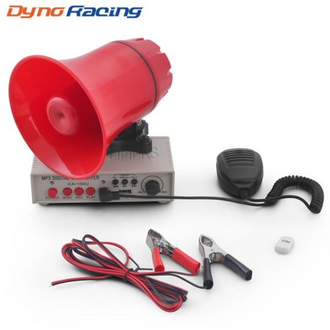 12V 130dB 사용자 정의 가능한 사운드 자동차 경고 경보 경찰 사이렌 경적 스피커 증폭기 마이크 시스템 및 카드 리더기 MP3 플레이어
