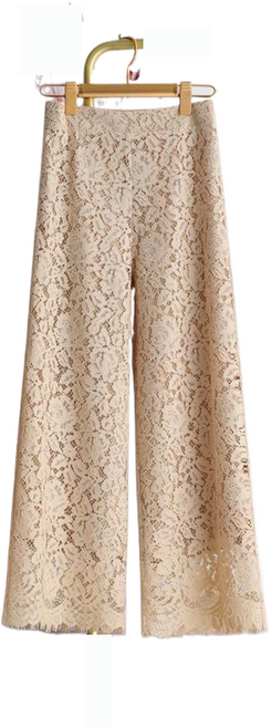 여성 레이스 바지 9부기장 레이스 와이드팬츠