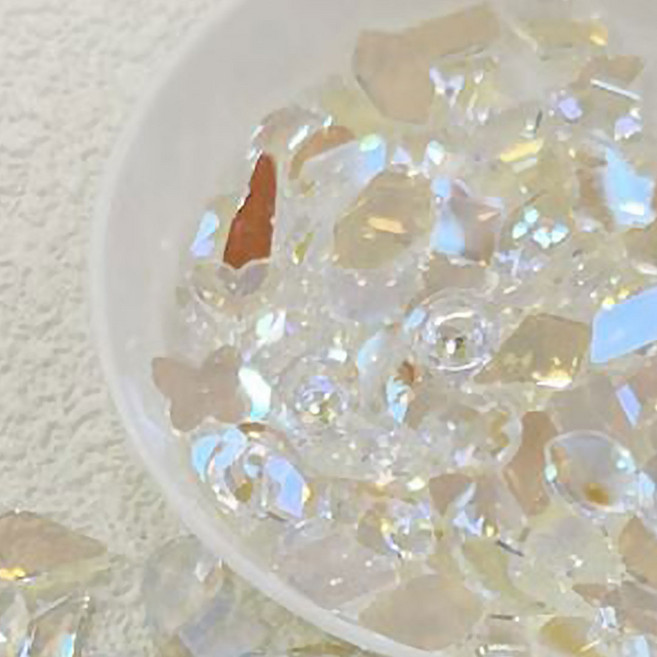 오로라 얼음 네일 100개입 스톤 파츠, 1개, 100개입얼음파츠-오로라