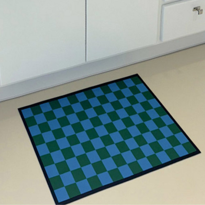 디아픽 체크 발매트 규조토 비비드 5color, 1개, 블루