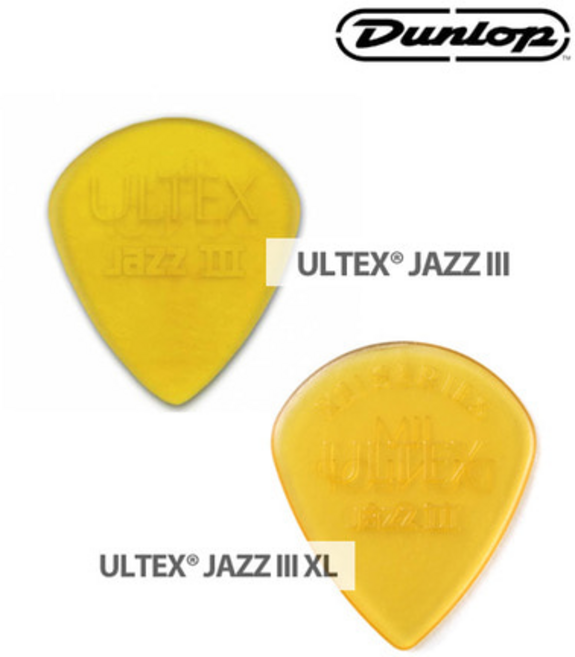 던롭 울텍스 재즈3 피크 (2종) Dunlop ULTEX JAZZ III XL, 1개