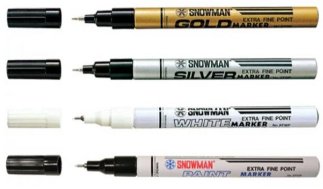 富福里 日本製 SNOWMAN 極細無毒性油漆筆, 金（EFGP-12）, 1個