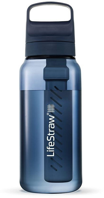 LifeStraw Go Series 정수 필터 병 - BPA 프리 박테리아 기생충 미세 플라스틱 제거 맛 향상 623.7g(22온스) 에게 해