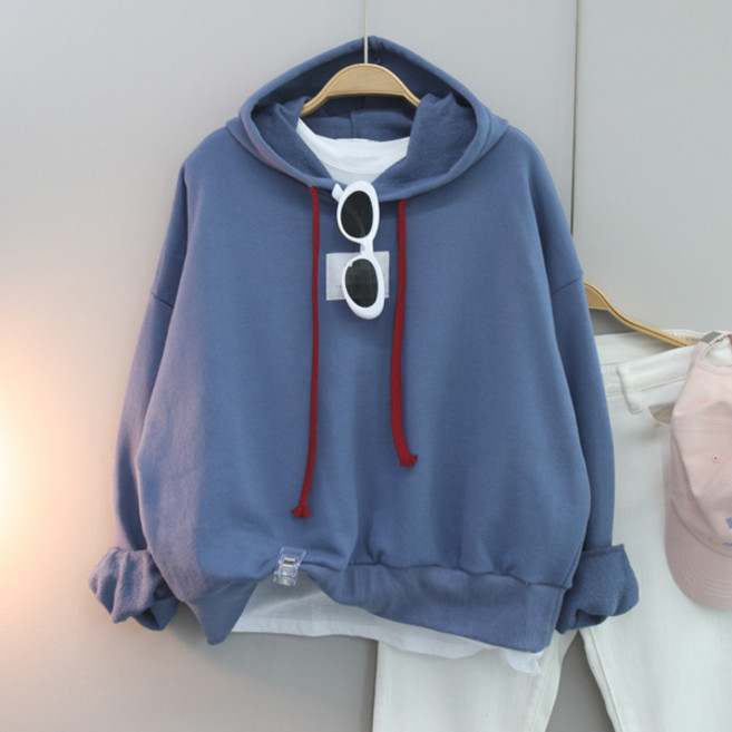 달콩 여성 빅사이즈 봄신상 루즈핏 어센틱라벨후드맨투맨